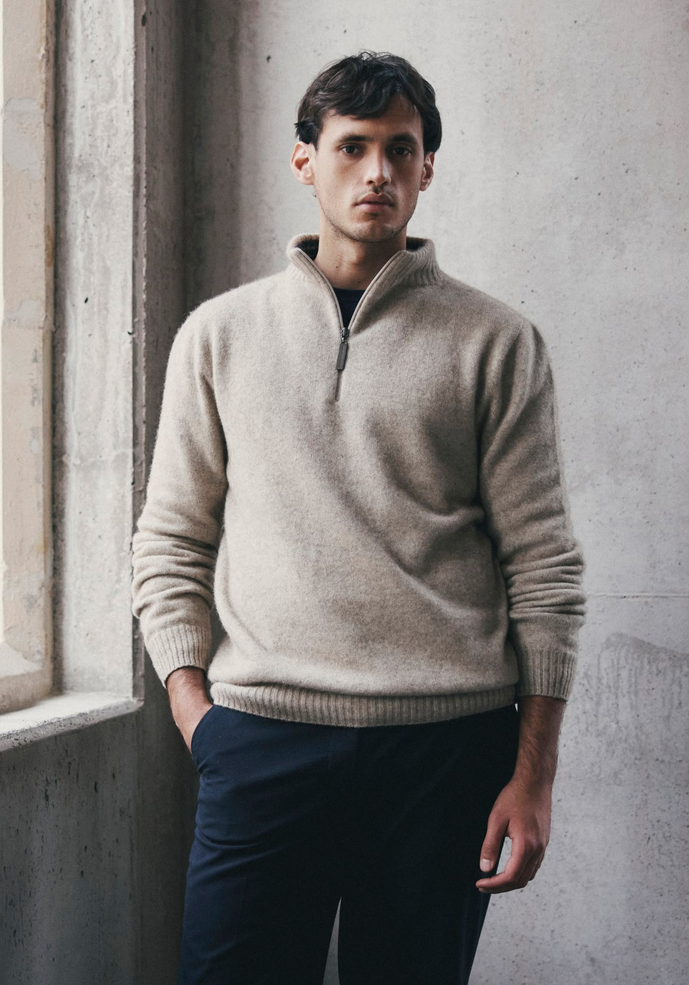 Merinomink Men's Whittaker Possum Merino Half Zip Sweater