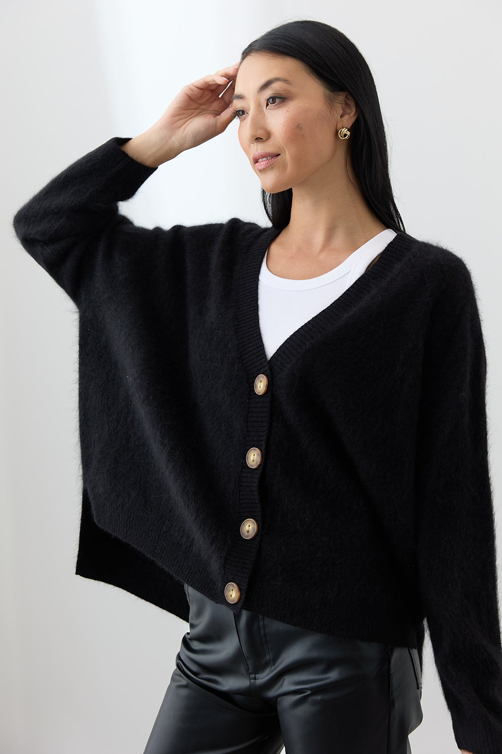 Mia Fratino Mae Brushed Cashmere Cardigan