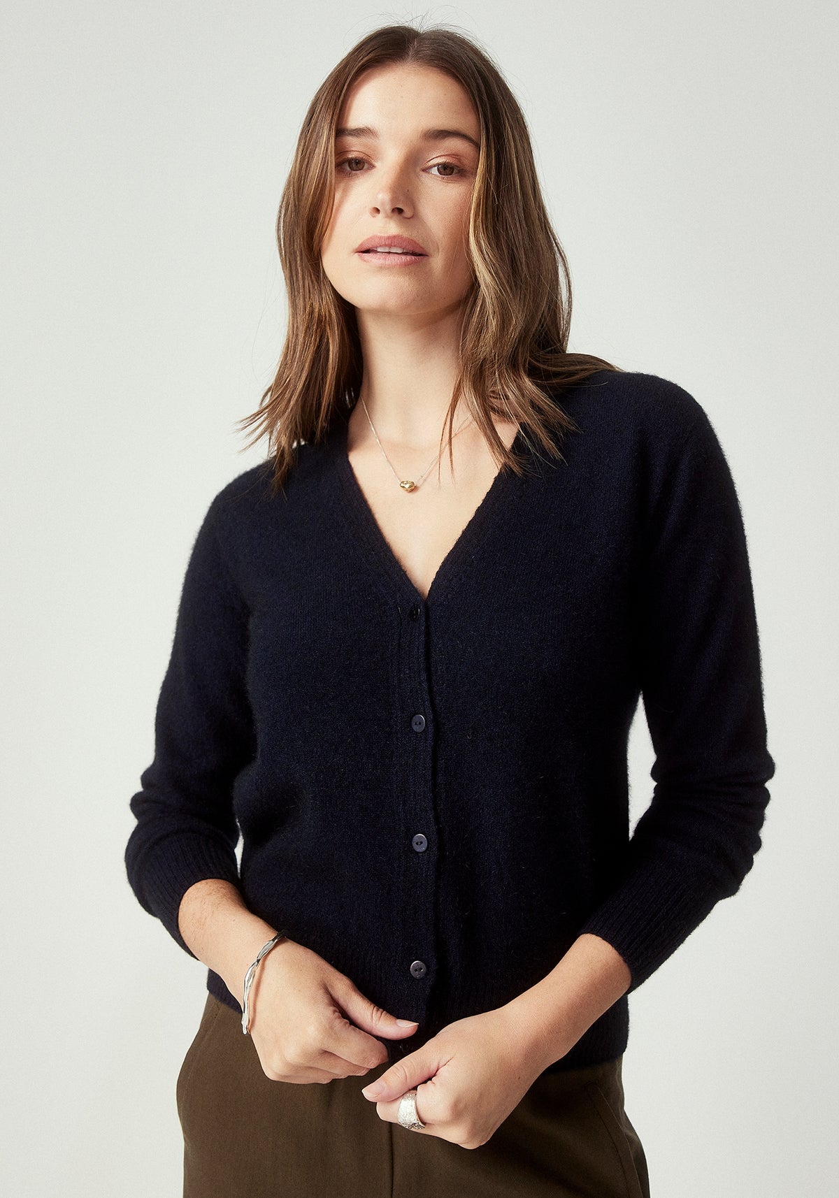 Untouched World Kapua Relax V Neck Cashmere Possum Cardi