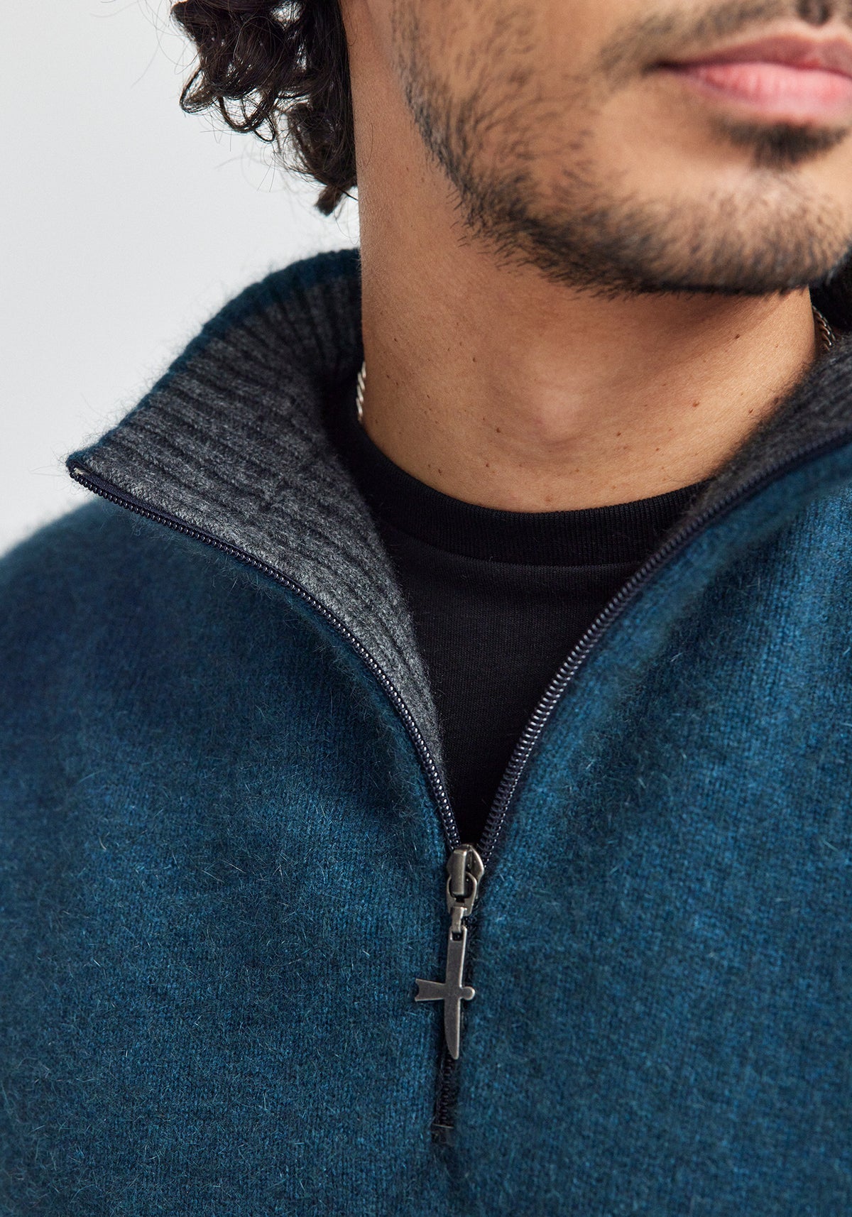 Untouched World Men's Estuary Half Zip Possum Merino Sweater