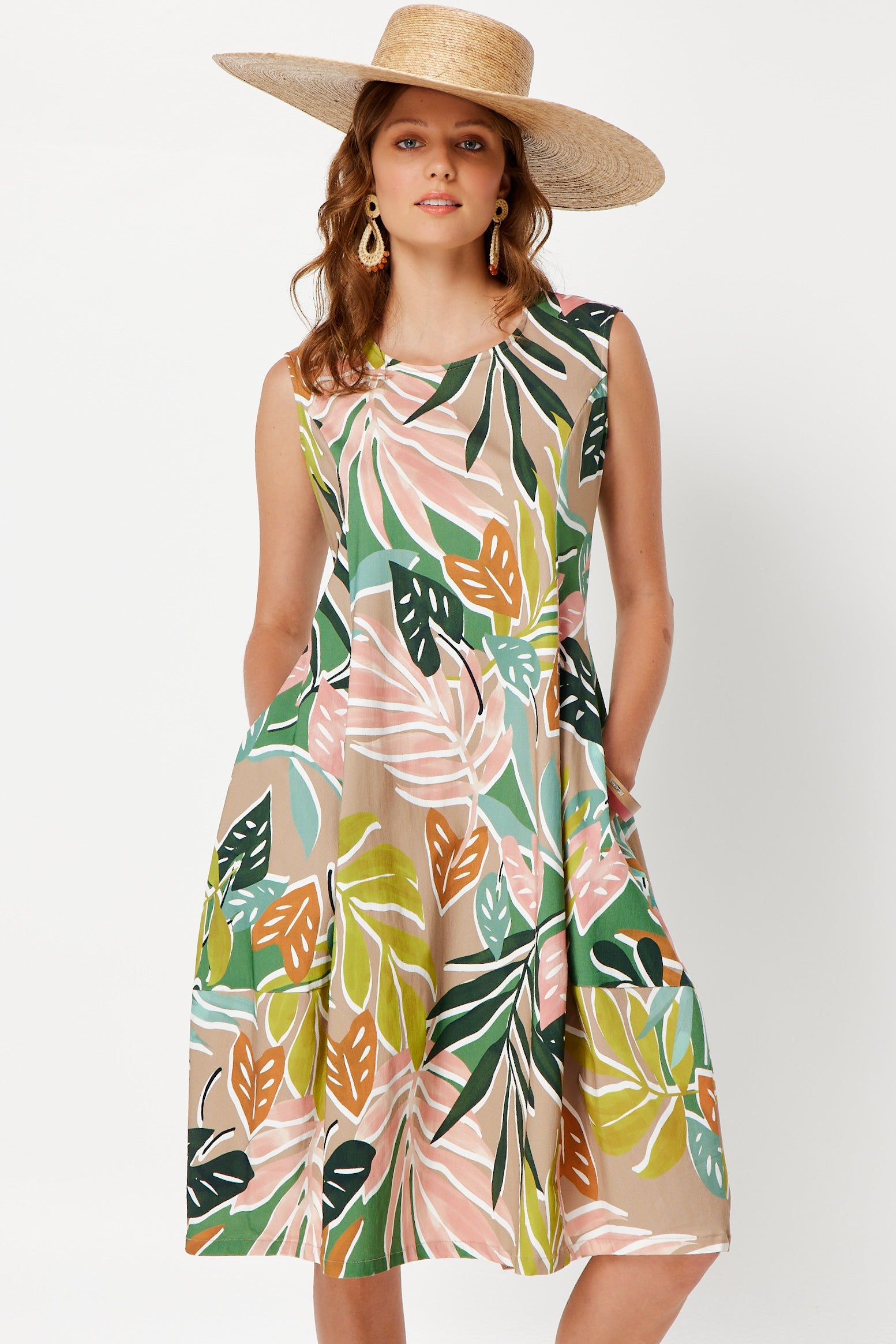 Valia Gracie Dress Cayman Print