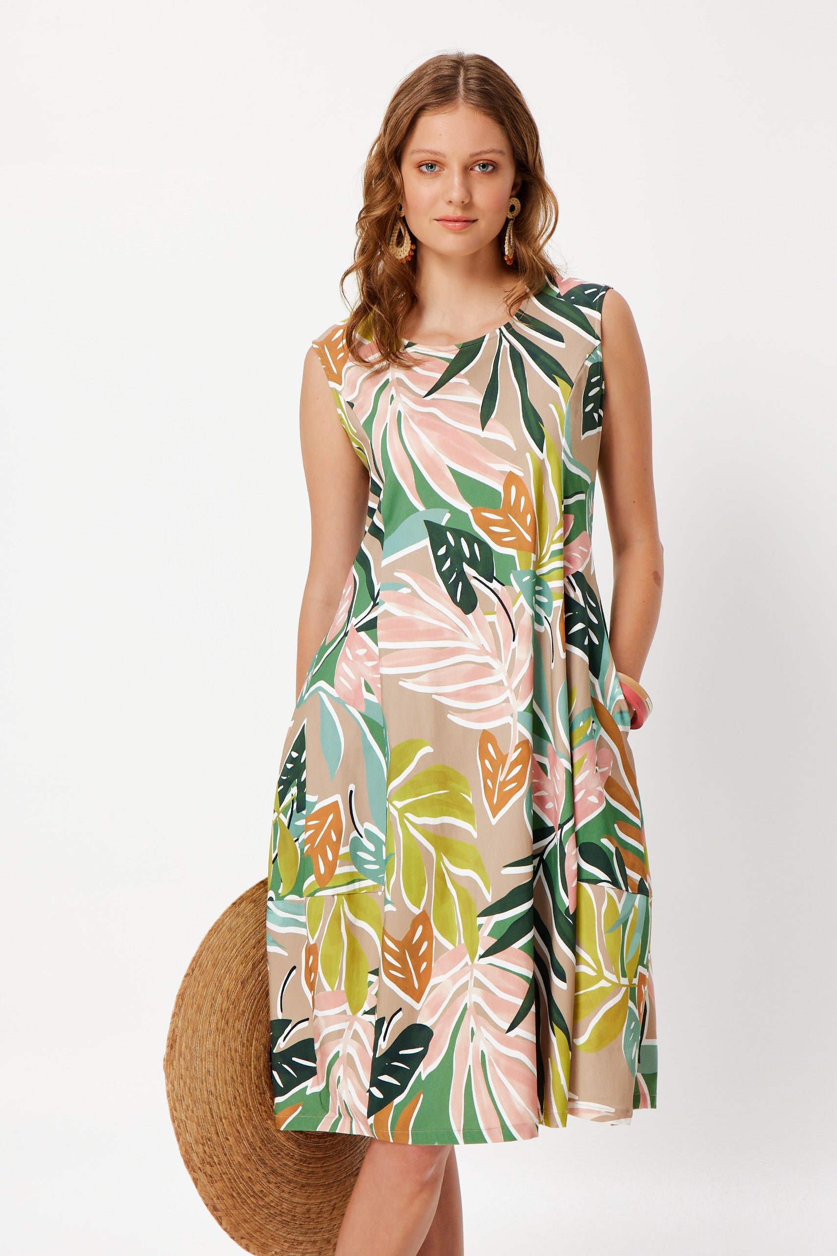 Valia Gracie Dress Cayman Print