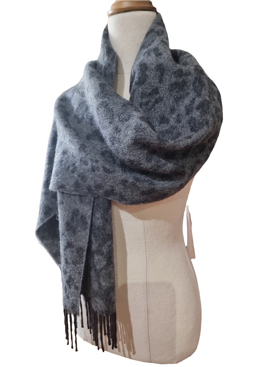 Dalcielo Black/Grey Alpaca Scarf