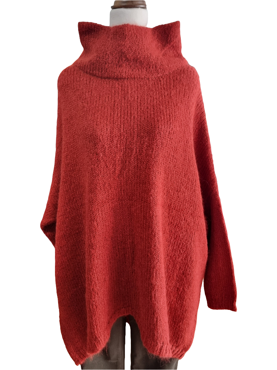 Little Alpaca Suri Oversized Mock Neck Sweater
