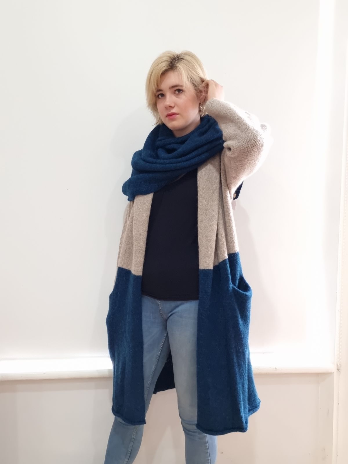 Alpaca Chunky Hooded Coat One-Size