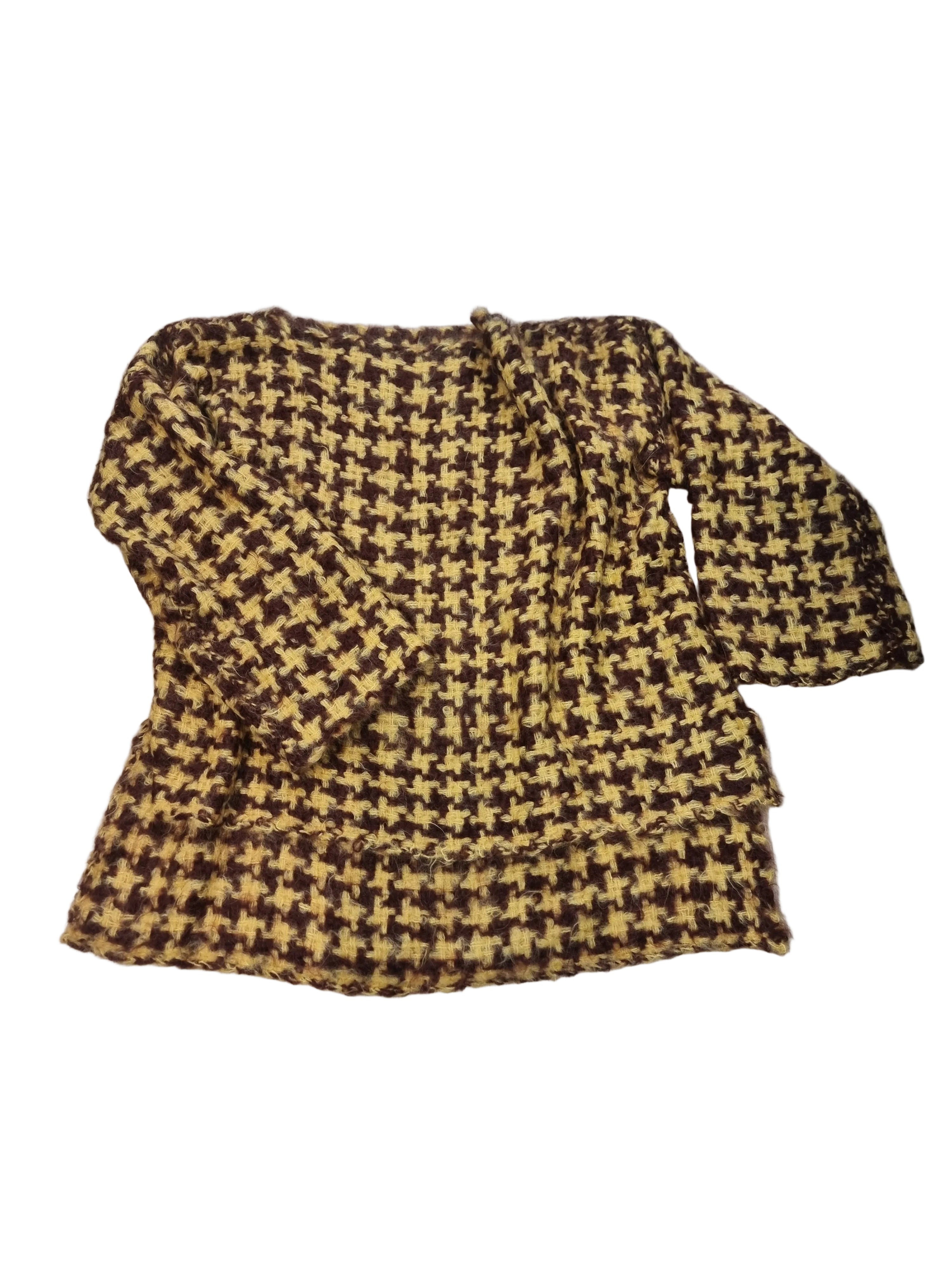 Lorena Laing Hand Woven Suri Sweater Brown Yellow