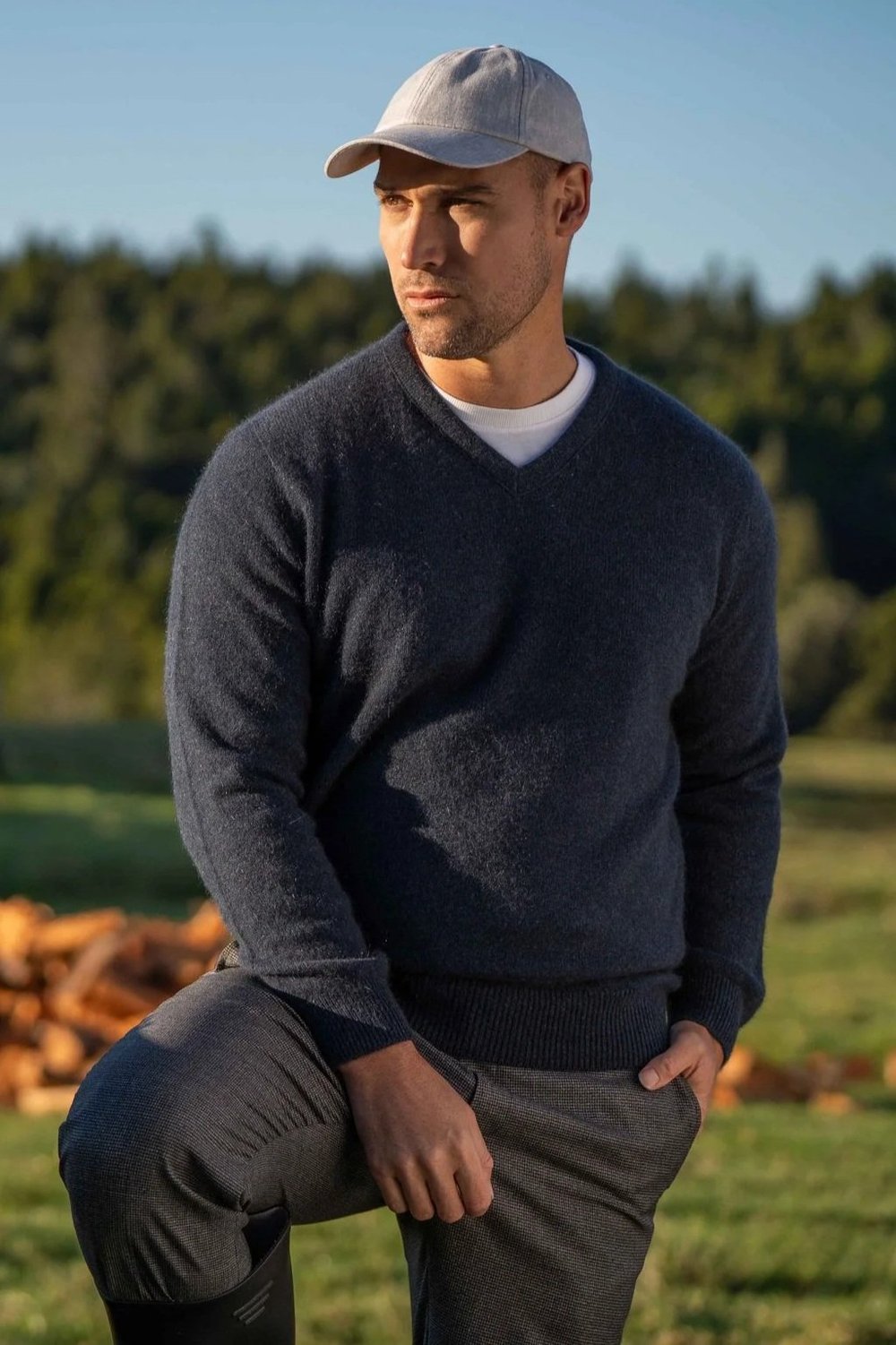 Koru Mens Possum Merino Classic V Neck Sweater