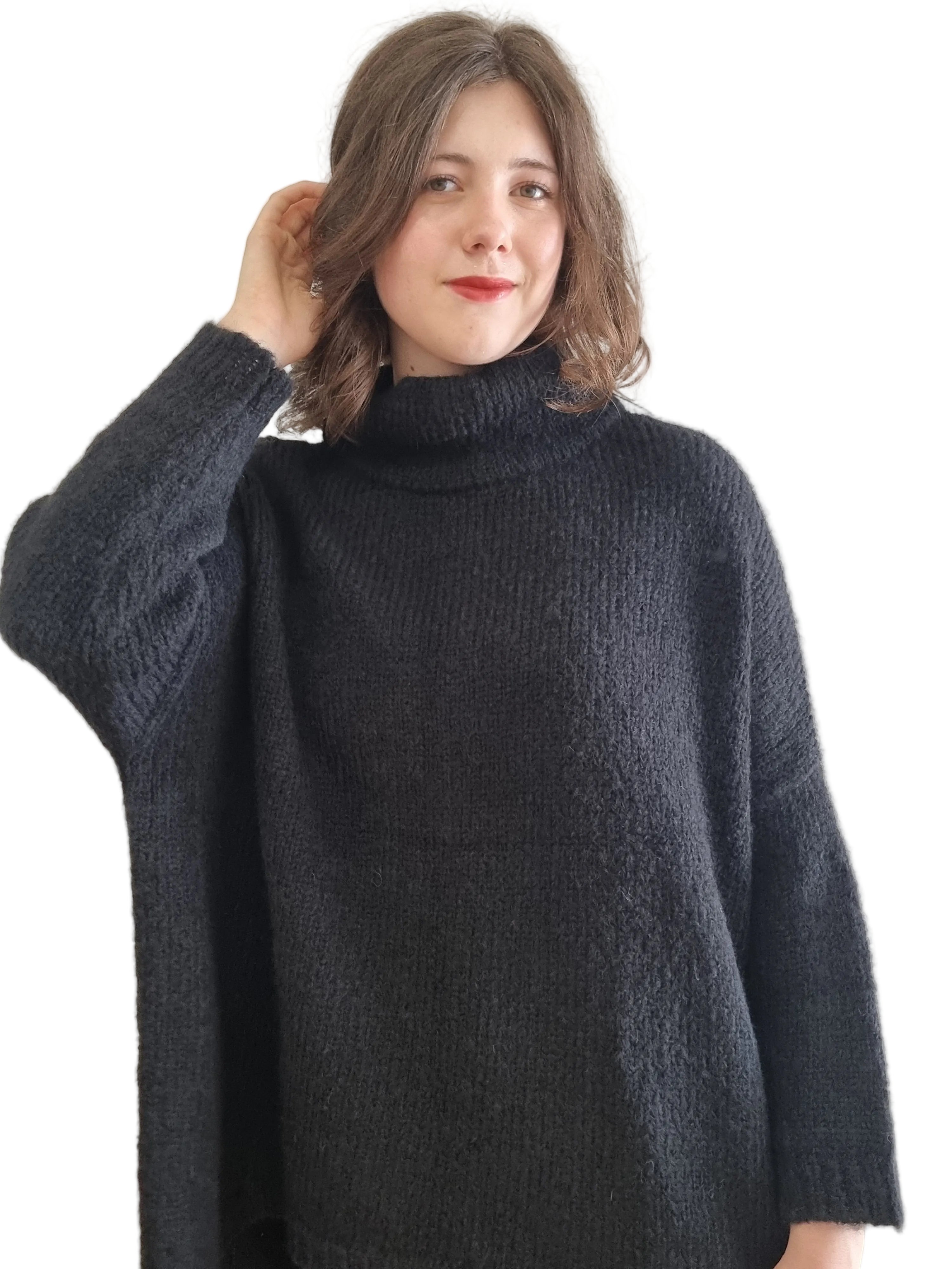 Little Alpaca Suri Oversized Mock Neck Sweater