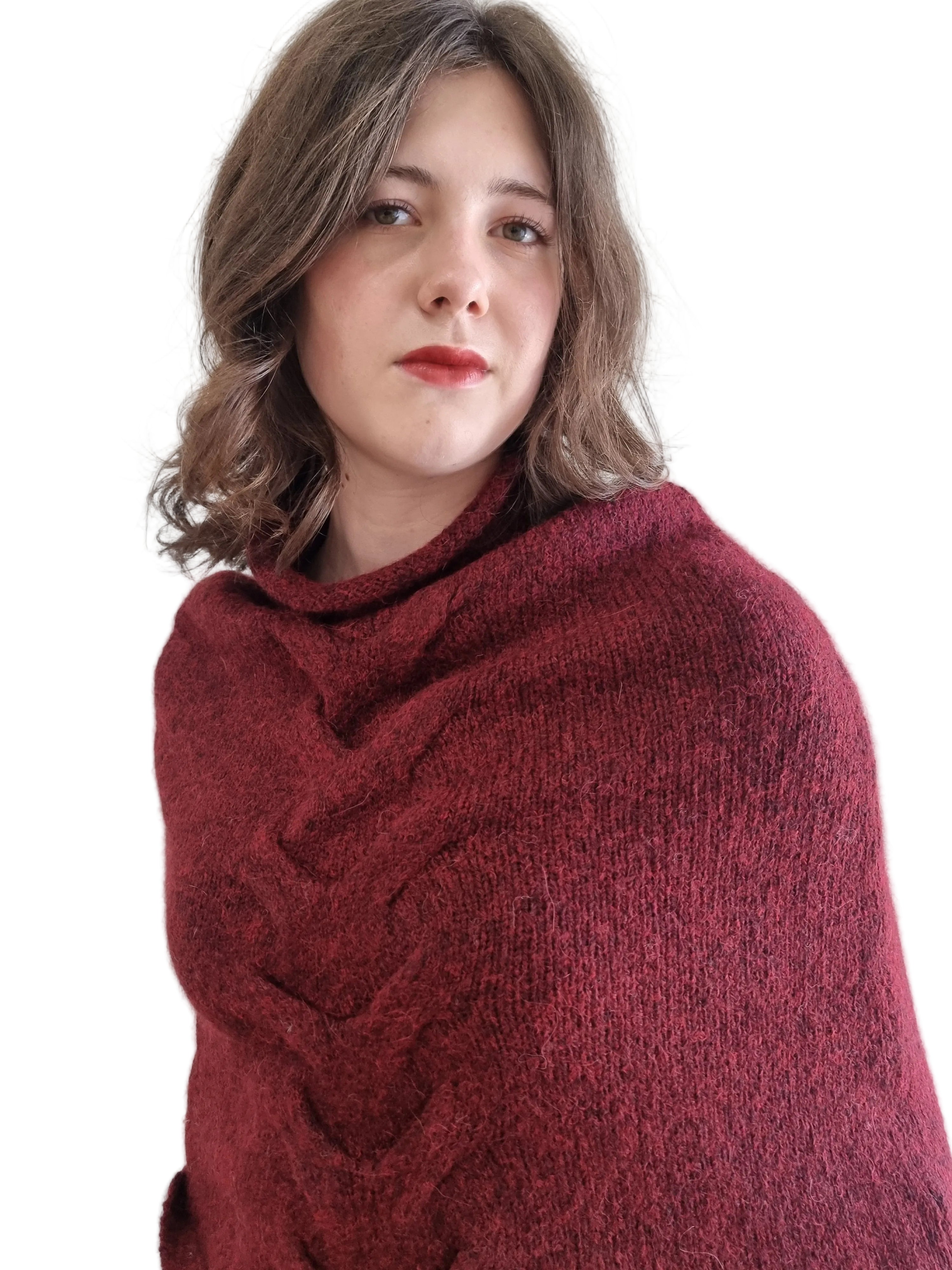 Little Alpaca Cable Poncho