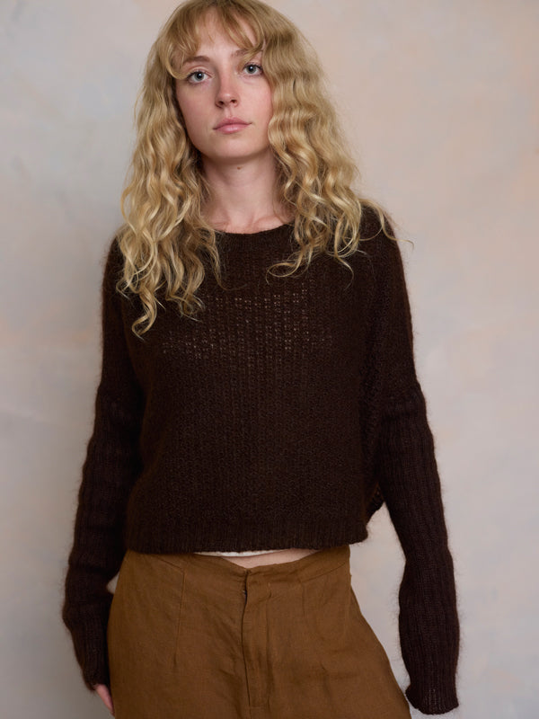 Luna Mohair Merino Waffle crop Jumper