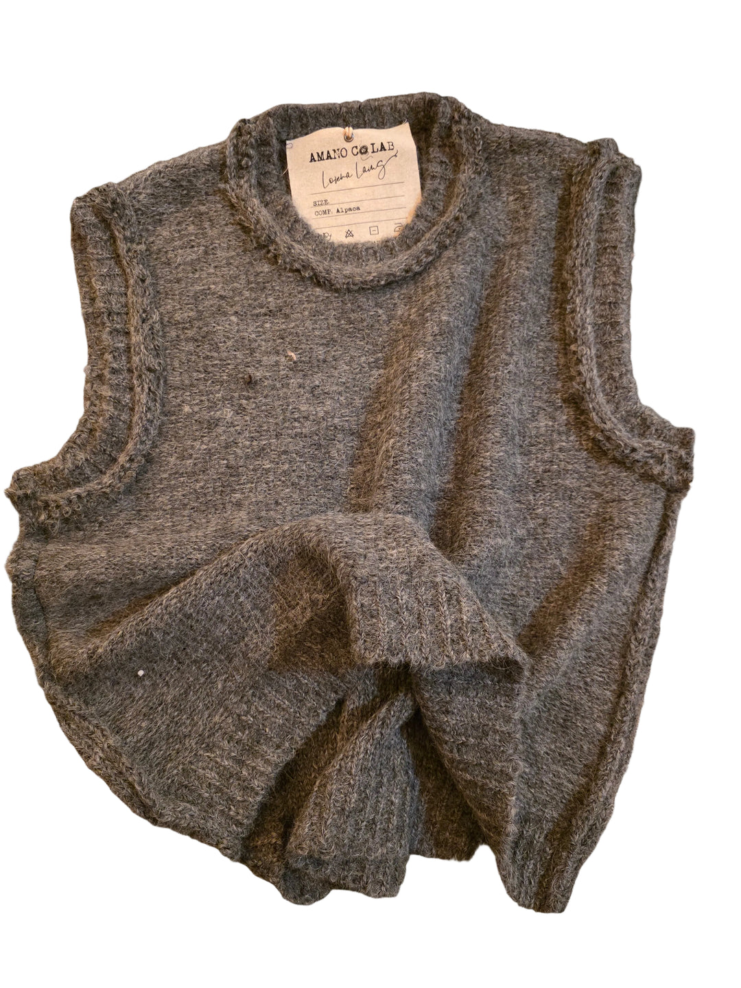 Lorena Laing Alpaca Crew Vest Mousse One-Size