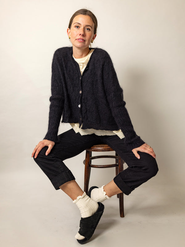 Luna Mohair Diamond Cropped Cardi