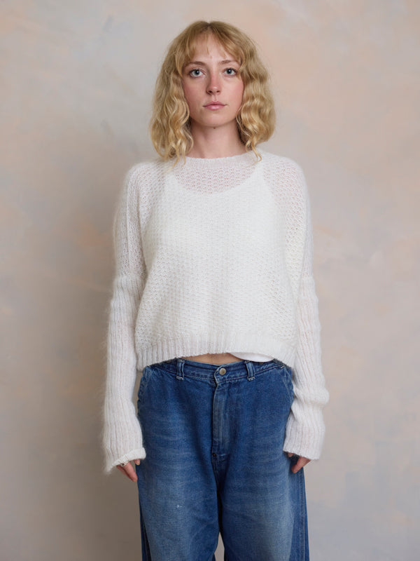 Luna Mohair Merino Waffle crop Jumper