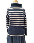 Mia Fratino Cashmere Hunter Stripe Roll Neck