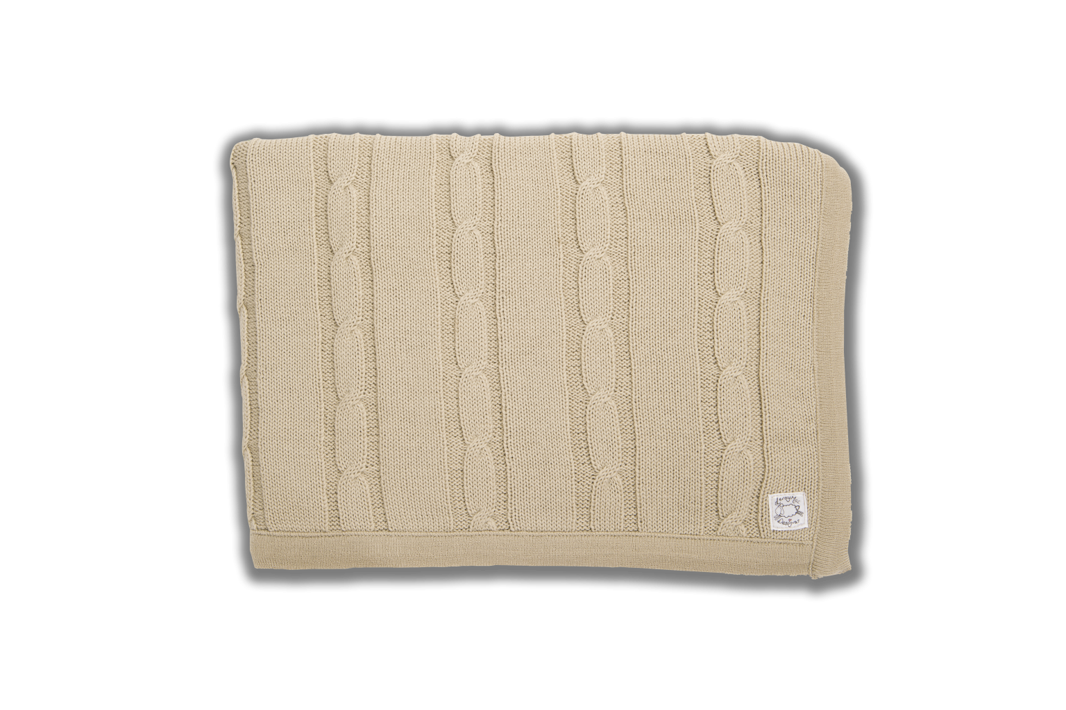Leroy Mac Latte Cable Knit Baby Blanket/Throw
