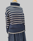 Mia Fratino Cashmere Hunter Stripe Roll Neck