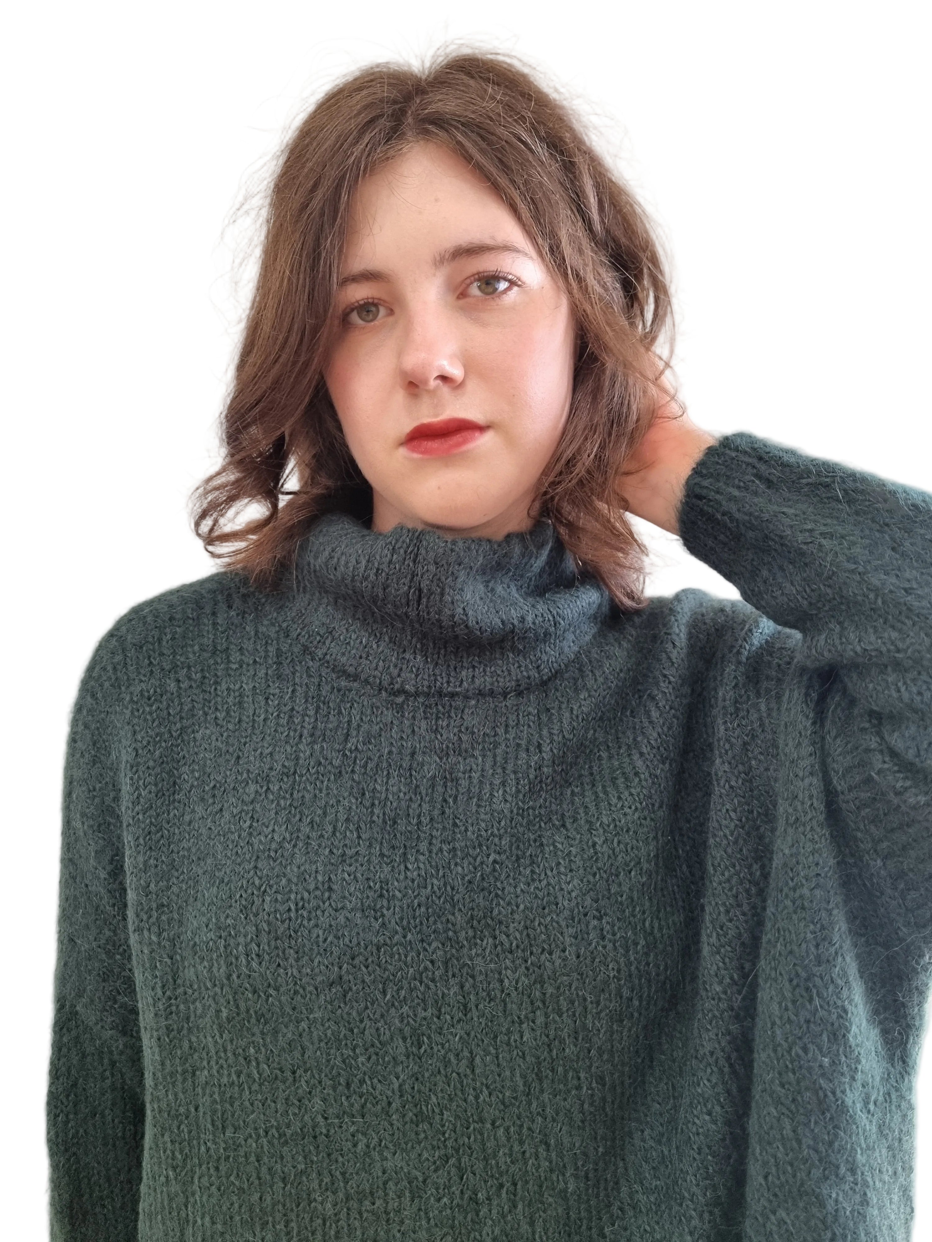 Little Alpaca Suri Oversized Mock Neck Sweater
