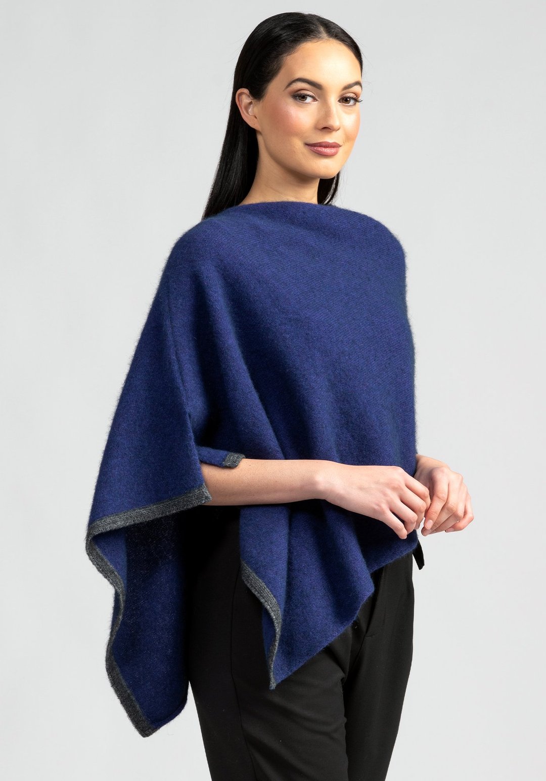 Merino Mink Two Tone Poncho