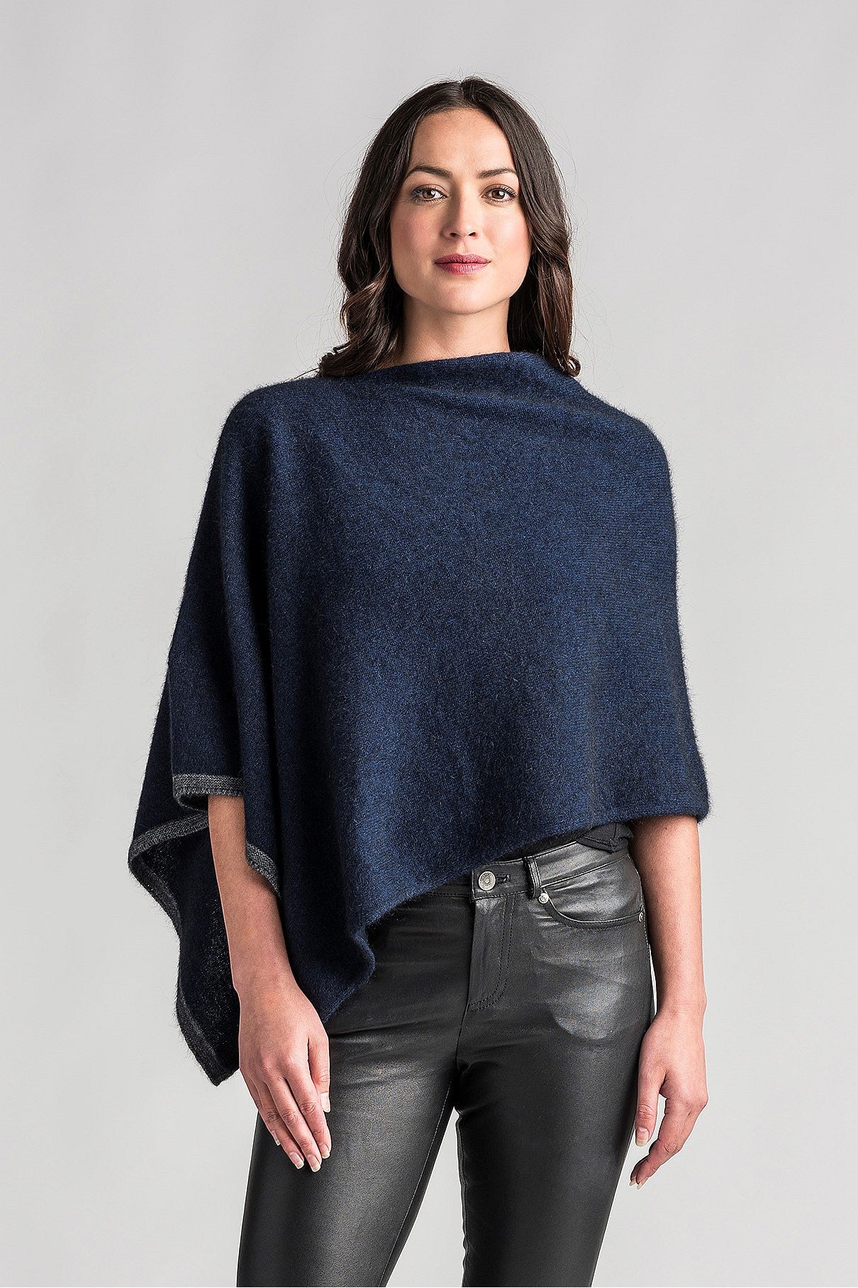 Merino mink poncho on sale