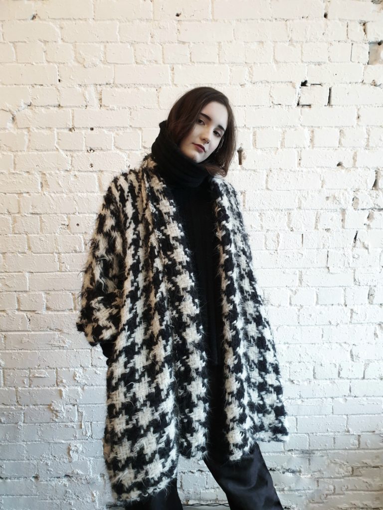 The Amano suri alpaca wool swing maxi pea coat is handcrafted in a basket weave on an old fashion loom. Featuring a shawl collar and wide sleeves & mid-leg length. Handmade locally from the softest suri alpaca wool.