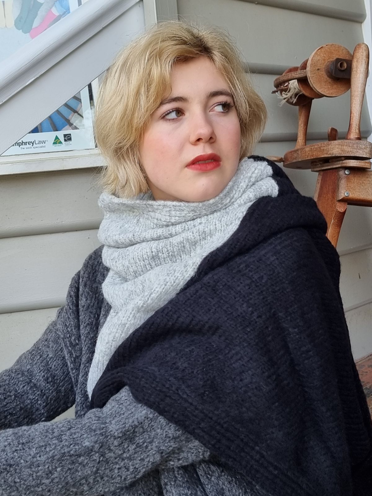 Baby Alpaca Triangular Shawl/Cape