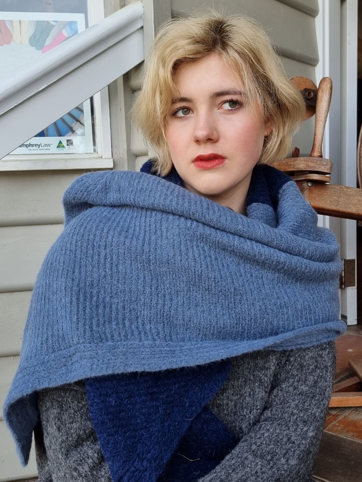 Baby Alpaca Triangular Shawl/Cape