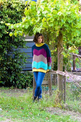 Contrast Chevron Alpaca Sweater by Lorena Laing