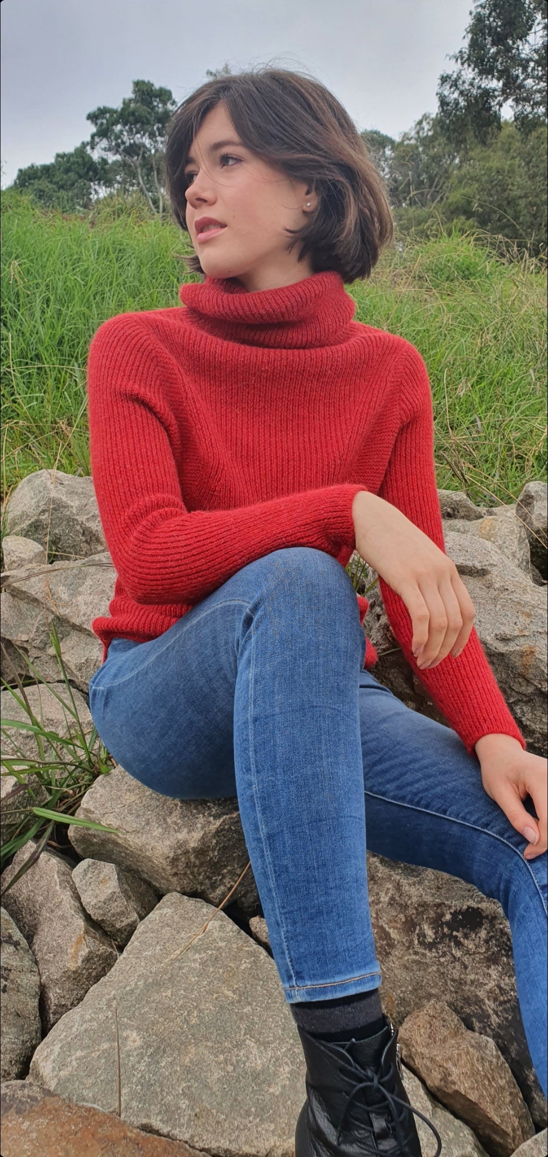 Dalcielo Baby Alpaca Roll Neck Sweater