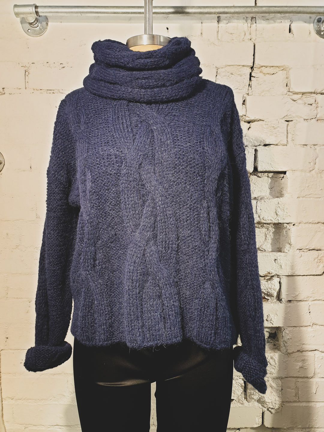 Lorena Laing Chunky Alpaca Cable Turtle Neck