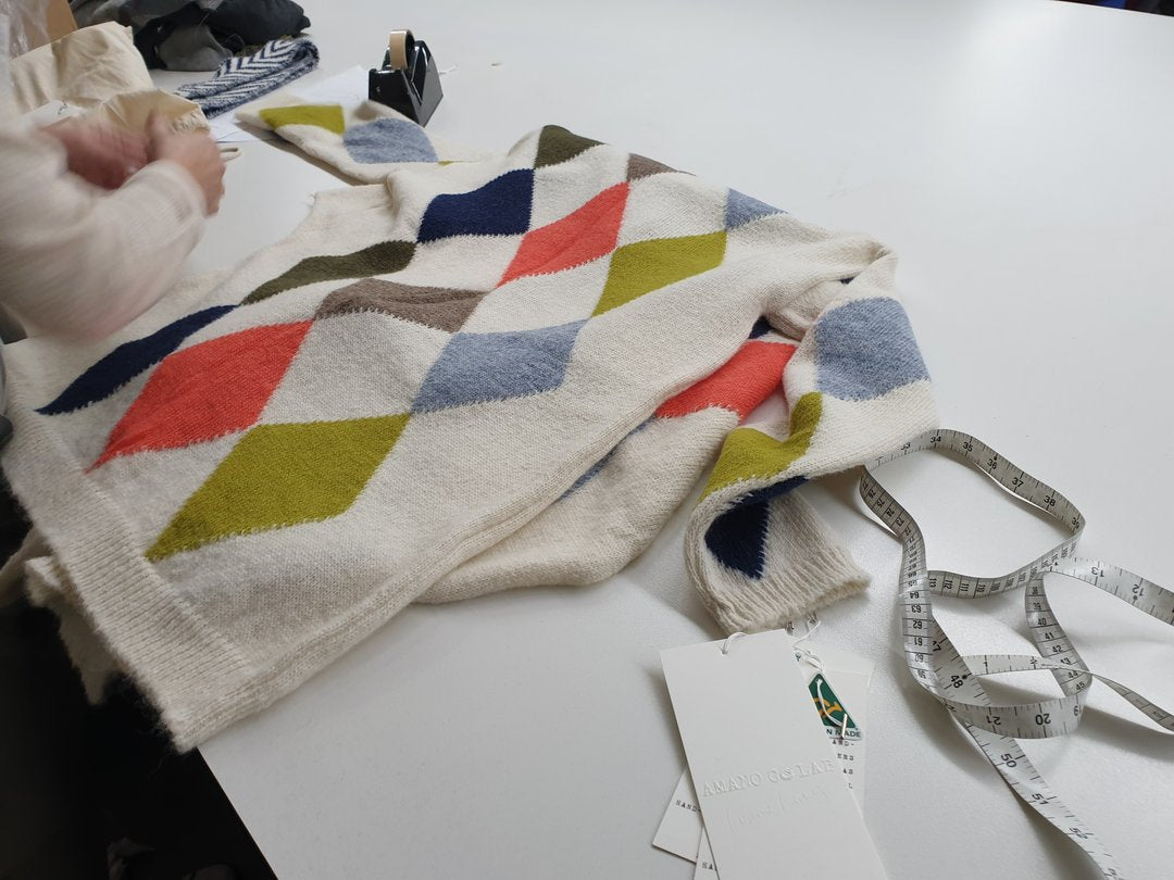 Lorena Laing 'Harlequin' Cascade Alpaca Cardi