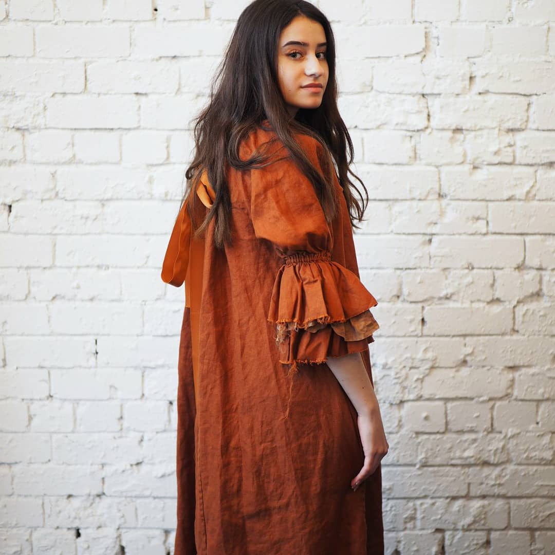 Lorena Laing Linen Button Back Bluson Dress/ Duster