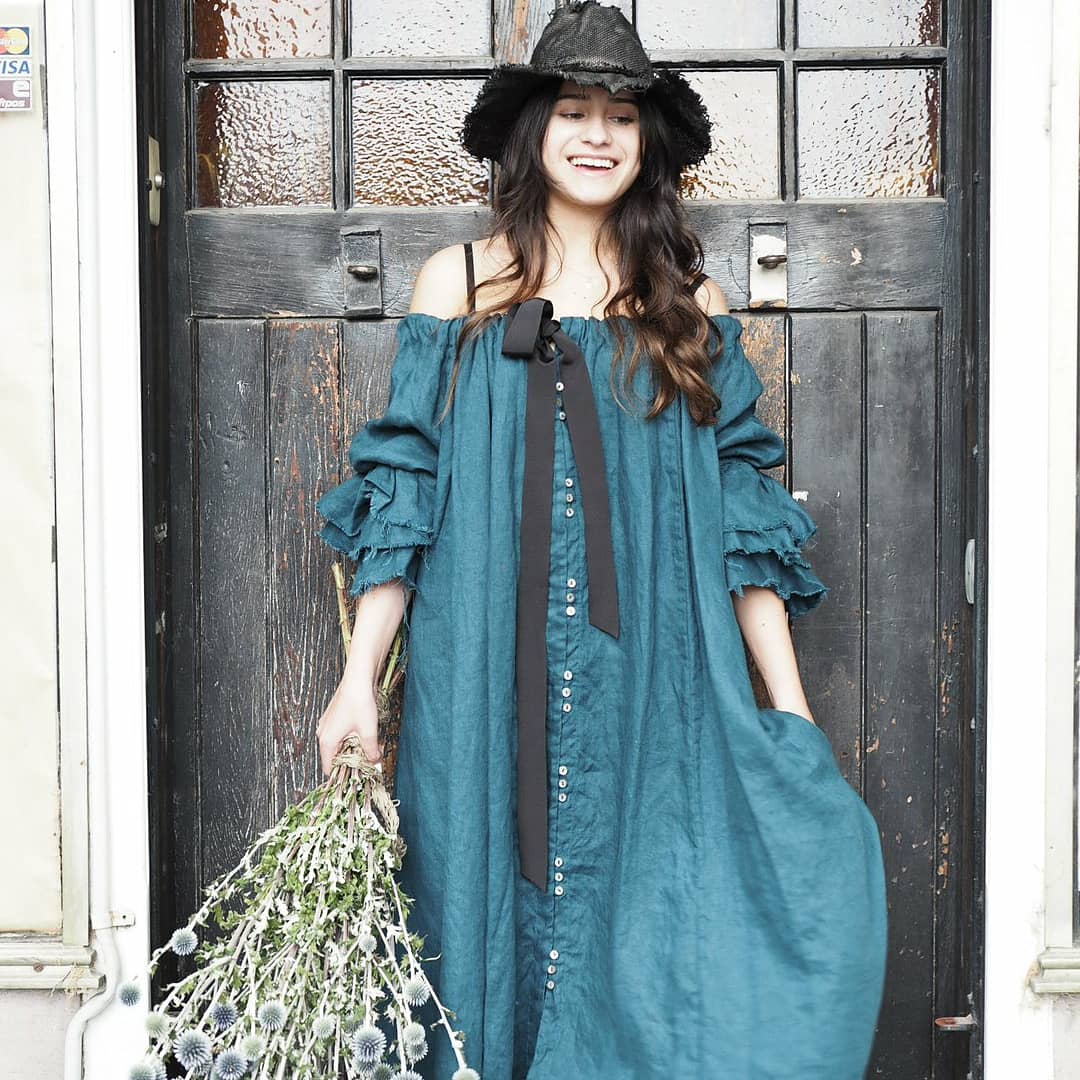 Lorena Laing Linen Button Back Bluson Dress/ Duster