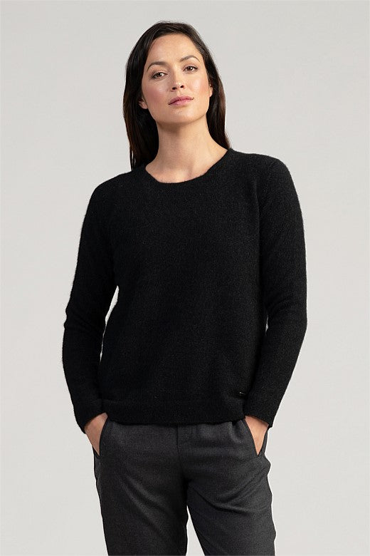 Merinomink Relaxed Merino Possum Knit Sweater Black