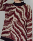 Lorena Laing Burgandy Print Alpaca Sweater