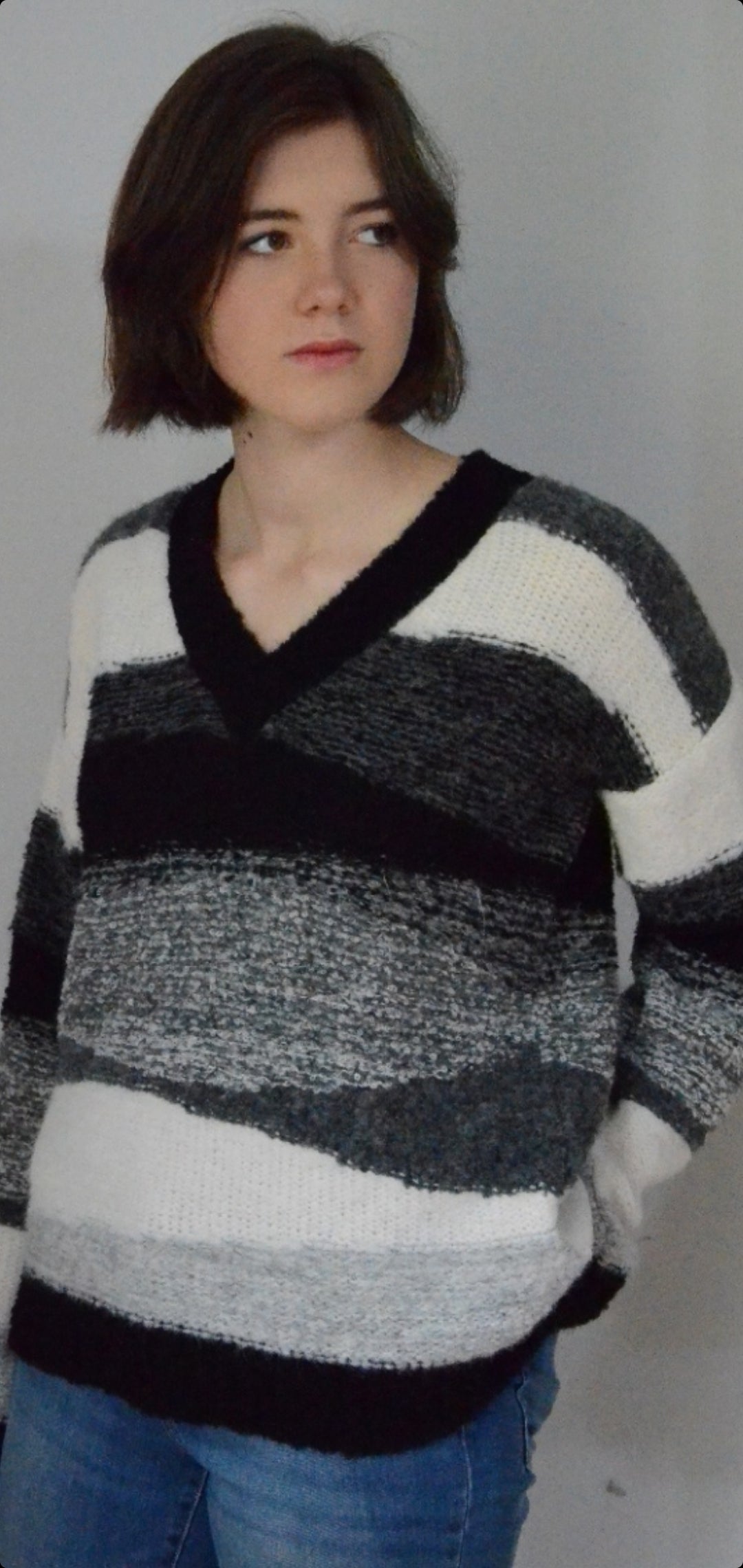 Amano Baby Alpaca Striped V sweater