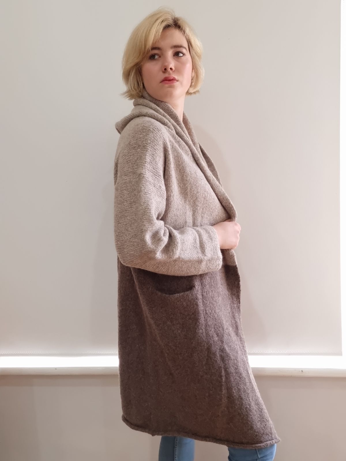 Alpaca Chunky Hooded Coat One-Size
